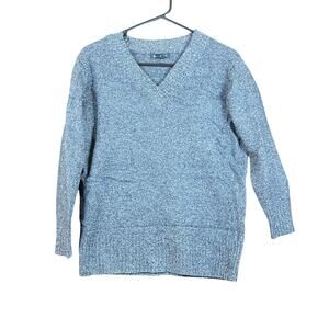 Athleta Womens Sweater Charcoal Vital V Neck Tunic Pullover Wool Cashmere S